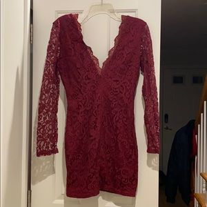 Burgundy Lade Dress